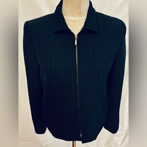 Norton McNaughton short black jacket/blazer fully lined/ zipper closure/8P